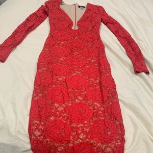 Red Lace Cocktail Dress